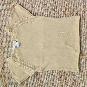 Beige Knit Short Sleeve Top